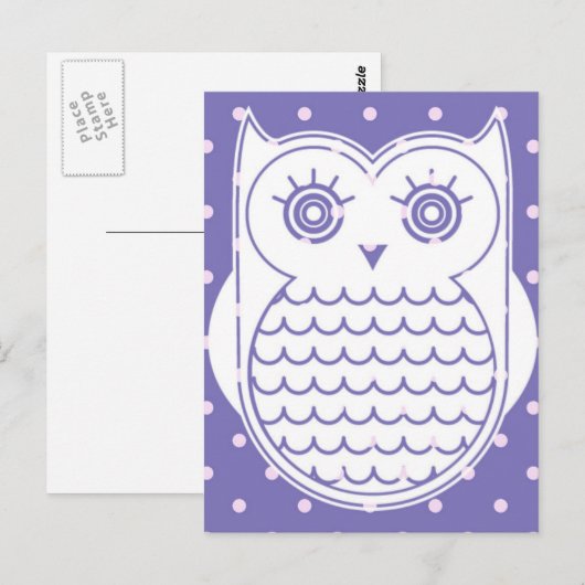 Polka Dot Owl Postkarte (Vorne/Hinten)