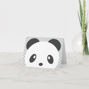 Polka dot panda note card karte