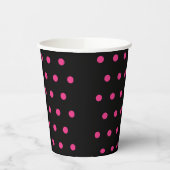 Polka Dot Paper Cups (Schwarz & Neon Pink) Pappbecher (Links)