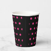 Polka Dot Paper Cups (Schwarz & Neon Pink) Pappbecher (Rechts)