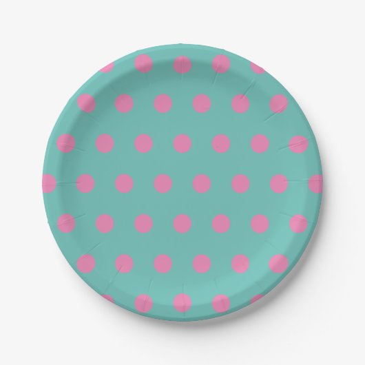 Polka Dot Paper Teller (Aqua & Pink) (Vorderseite)