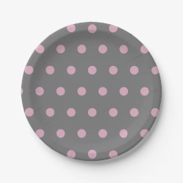 Polka Dot Paper Teller (dunkelgrau und weich rosa)
