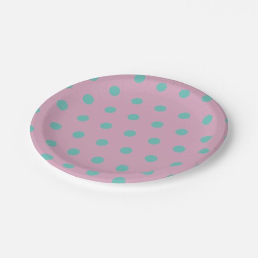 Polka Dot Paper Teller (Pink & Aqua) (Schrägansicht)