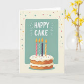 Polka Dot Party Cake Karte (Gelbe Blume)