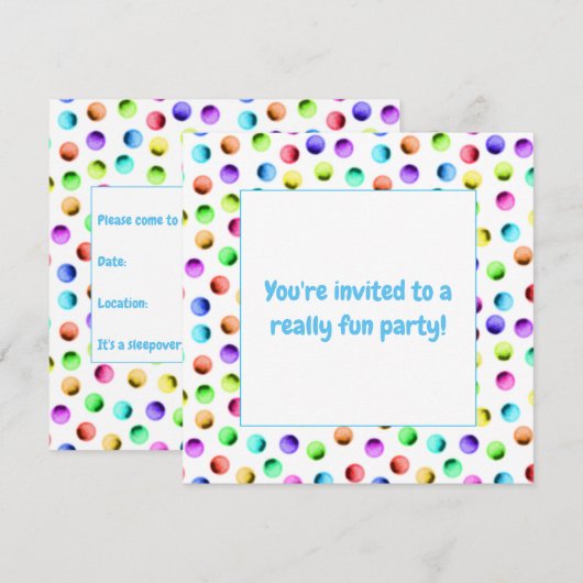 Polka Dot Party Einladung (Vorne/Hinten)