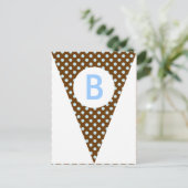 Polka Dot Party Flag Banner Post Card Postkarte (Stehend Vorderseite)