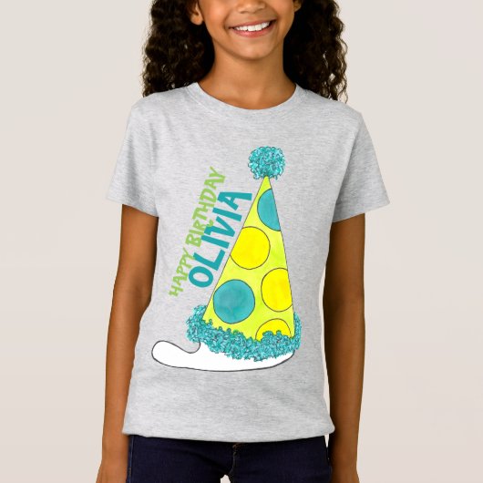 Polka Dot Party Happy Birthday Celebration T-Shirt (Vorderseite)