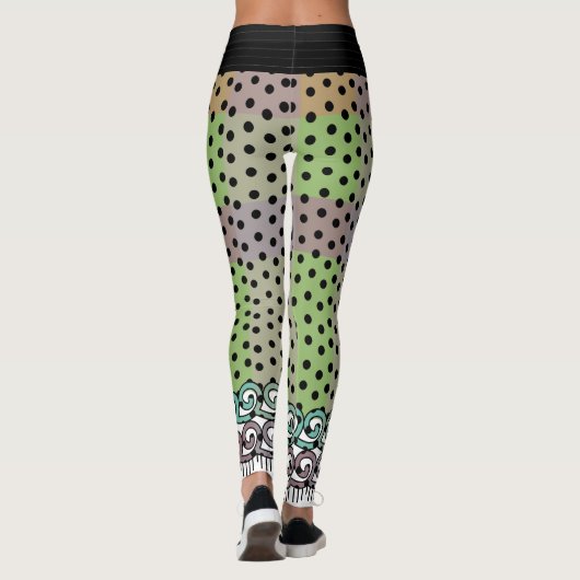 Polka Dot Pastel Kariert Leggings (Rückseite)