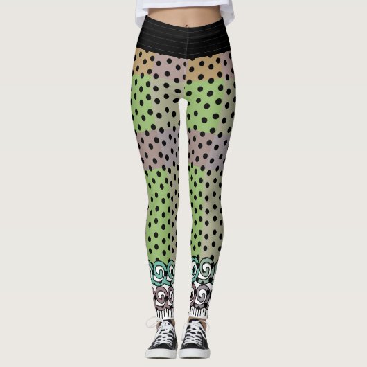 Polka Dot Pastel Kariert Leggings (Vorderseite)