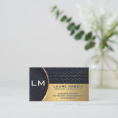 Polka Dot Patter | Gold-Farbblock Visitenkarte (Stehend Vorderseite)