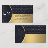 Polka Dot Patter | Gold-Farbblock Visitenkarte (Vorne/Hinten)