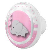 Polka Dot Pattern | Baby Pink, White & Elephant Keramikknauf (Rechts)