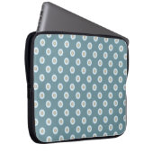 Polka Dot Pattern - Blauer brauner Sand Beige Türk Laptopschutzhülle (Vorne Rechts)