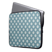Polka Dot Pattern - Blauer brauner Sand Beige Türk Laptopschutzhülle (Vorderseite Links)
