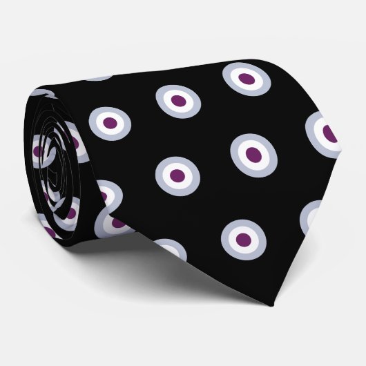 Polka Dot Pattern - Blaues Violet, graues Schwarz Krawatte (Gerollt)