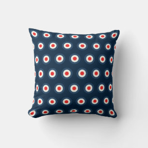 Polka Dot Pattern - Blaues Weiß Kissen