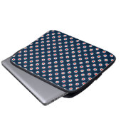 Polka Dot Pattern - Blaues Weiß Laptopschutzhülle (Vorne Knopf)
