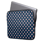 Polka Dot Pattern - Blaues Weiß Laptopschutzhülle (Vorderseite Links)