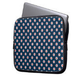 Polka Dot Pattern - Blaues Weiß Laptopschutzhülle (Vorderseite Links)