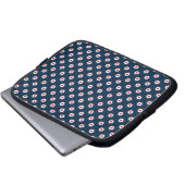Polka Dot Pattern - Blaues Weiß Laptopschutzhülle (Vorne Knopf)