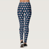 Polka Dot Pattern - Blaues Weiß Leggings (Rückseite)