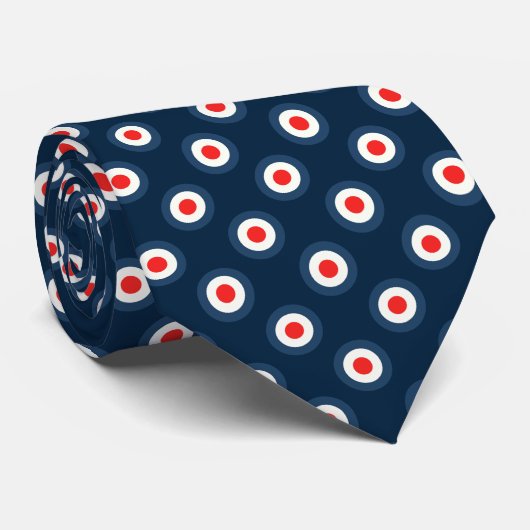 Polka Dot Pattern - Blue Red White Krawatte (Gerollt)