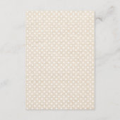 Polka Dot Pattern Burlap Wedding Details Cards Begleitkarte (Rückseite)