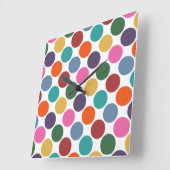 Polka Dot Pattern Clock Quadratische Wanduhr (Winkel)