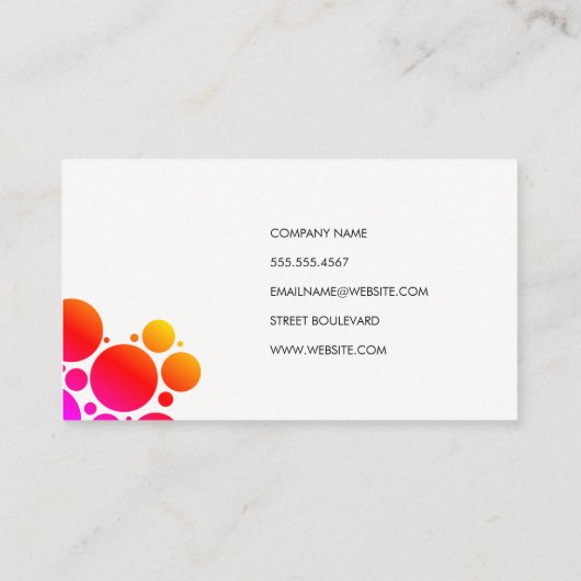 Polka Dot Pattern / farbenfroh Visitenkarte (Rückseite)