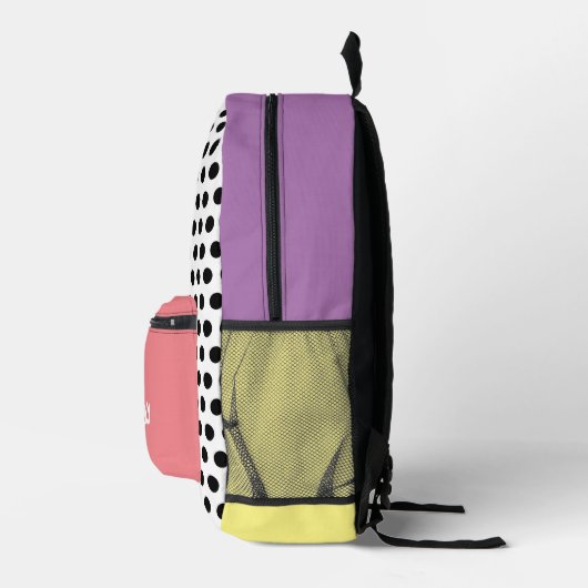 Polka Dot Pattern farbenfrohe Kinder Bedruckter Rucksack (Rechts)
