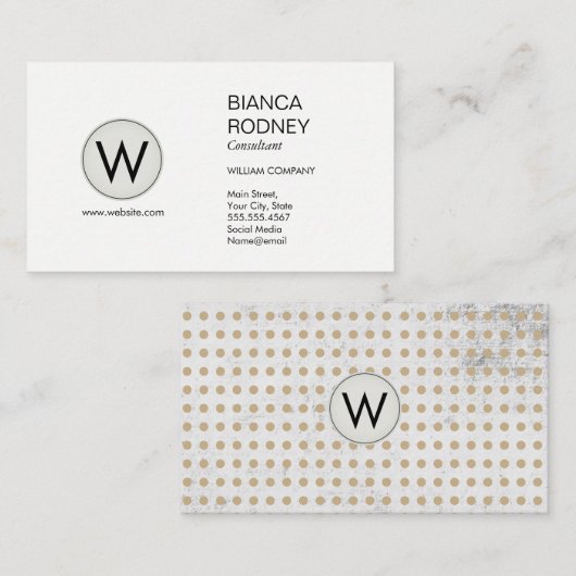 Polka Dot Pattern / grungy Textur Visitenkarte (Vorne/Hinten)