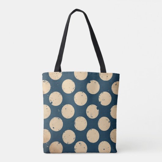 Polka Dot Pattern in Marine und Beige Tasche (Rückseite)