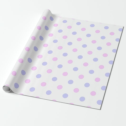Polka Dot Pattern - Lila blassrosa und blassrosa Geschenkpapier (Ungerollt)