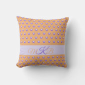 Polka Dot Pattern Modernes Blue Peach Spots Monogr Kissen (Vorderseite)