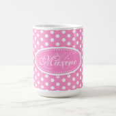 Polka dot pattern pink & white Tasse (Mittel)