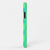 Polka Dot Pattern Pop Art Cat in Blau und Limon Case-Mate iPhone Hülle (Hinten/Rechts)
