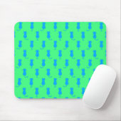Polka Dot Pattern Pop Art Cat in Blau und Limon Mousepad (Mit Mouse)