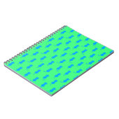 Polka Dot Pattern Pop Art Cat in Blau und Limon Notizblock (Linke Seite)