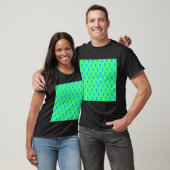 Polka Dot Pattern Pop Art Cat in Blau und Limon T-Shirt (Unisex)