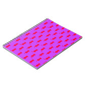 Polka Dot Pattern Pop Art Cat in rot und laxisch Notizblock (Linke Seite)