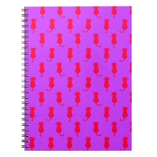 Polka Dot Pattern Pop Art Cat in rot und laxisch Notizblock (Vorderseite)