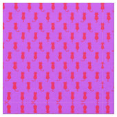 Polka Dot Pattern Pop Art Cat in rot und laxisch Stoff (Nahaufnahme)