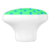 Polka Dot Pattern Pop Art Chat in blau und Limon Keramikknauf (Seitenansicht)