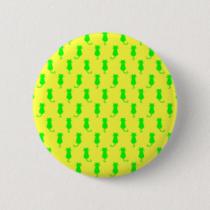 Polka Dot Pattern Pop Art Chat In Limonen und gelb Button