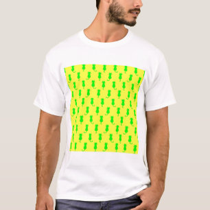 Polka Dot Pattern Pop Art Chat In Limonen und gelb T-Shirt