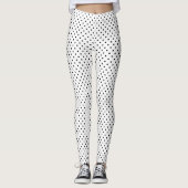 Polka Dot Pattern Schwarz-weiß Leggings (Vorderseite)
