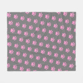 Polka Dot Paw druckt auf Grau Fleecedecke (Vorderseite (Horizontal))
