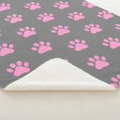 Polka Dot Paw druckt auf Grau Sherpadecke (3/4)