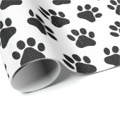 Polka Dot Paw Prints Geschenkpapier (Rolleneckpunkt)