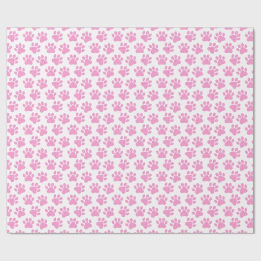 Polka Dot Paw Prints Geschenkpapier (Flach)